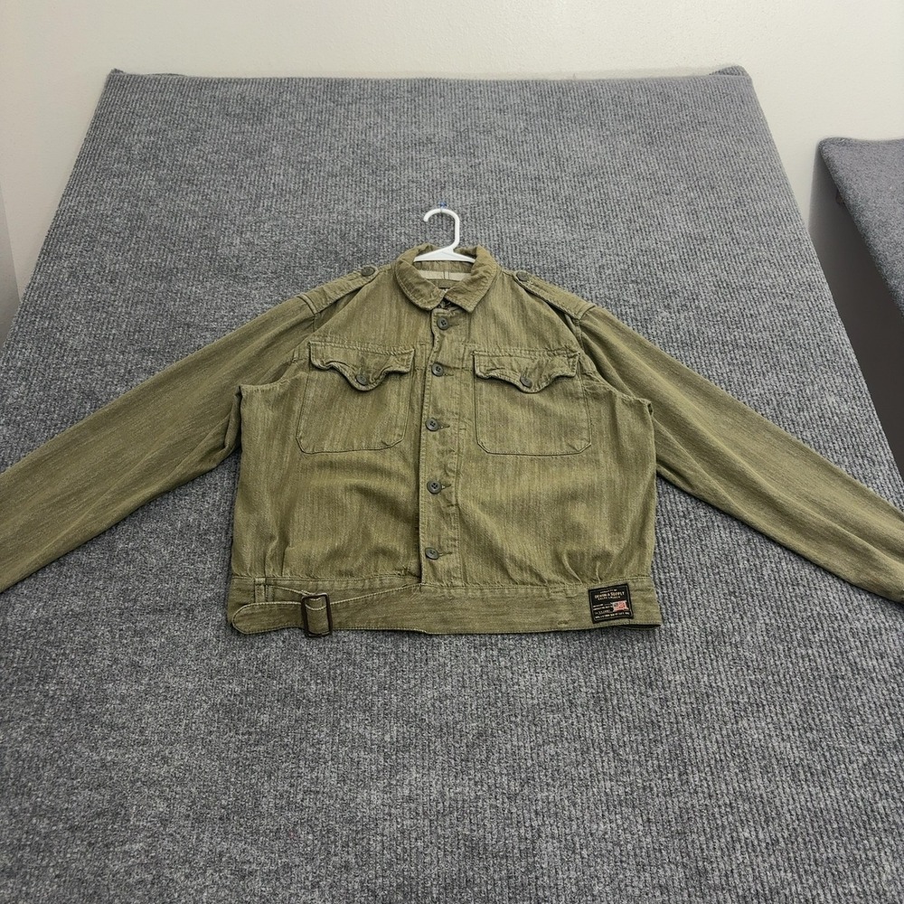 Denim & Supply Ralph Lauren Jacket Mens M Green Cotton Belted Military Utility
